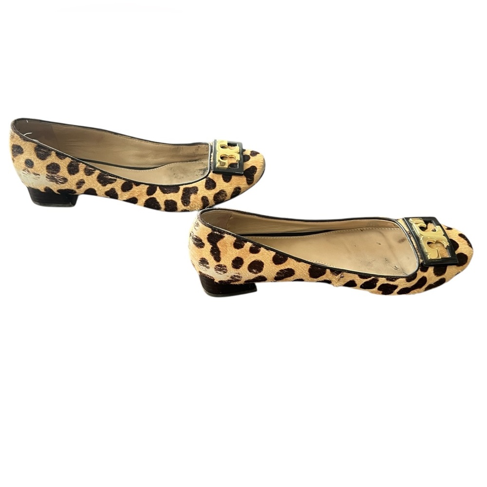 Tory Burch Leopard Print Gigi Coconut Pump size 7 animal print flats with logo - Picture 6 of 9